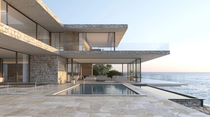 Seaside detached villa with pool and large terrace