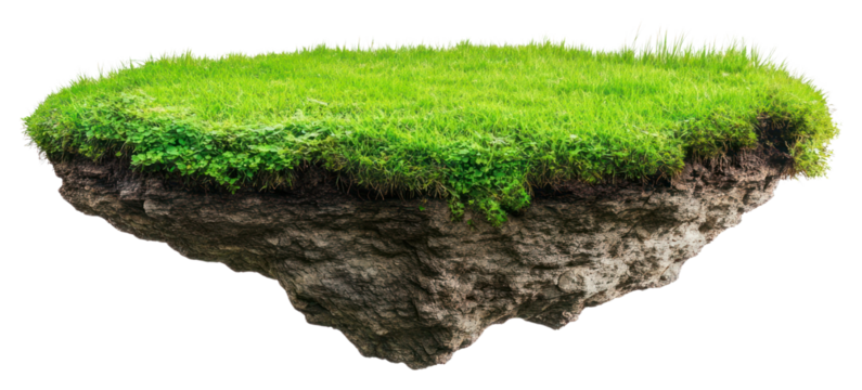 PNG Floating grass island in sky