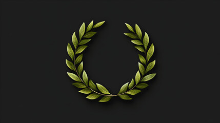 Obraz premium A flat design of an ancient Roman laurel wreath, symbolizing victory and honor in Roman culture. Roman laurel wreath design.