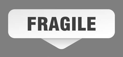 FRAGILE STICKER, BUTTON, SIGN