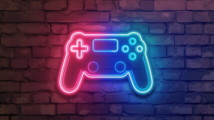 isolated neon sign logo frame Controller for decoration on wall background