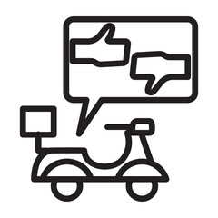 Delivery Feedback Vector Line Icon Design