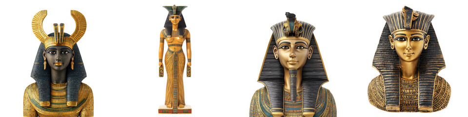 Magnificent Ancient Egyptian Artifacts Showcasing Pharaonic Splendor and Mythological Symbols  Ornate statues jewelry and other treasures from the rich cultural legacy of ancient Egypt