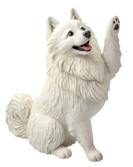 Fototapeta premium a clay Cute American Eskimo Dog is joyful isolated on a transparent background
