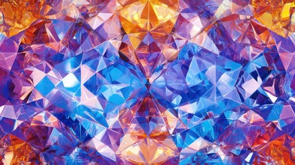 Abstract Iridescent Gemstone Crystal Structure