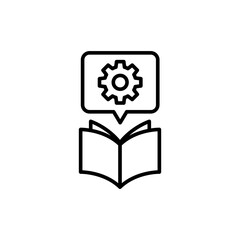 Concentration book outline icons, minimalist vector illustration ,simple transparent graphic element .Isolated on white background