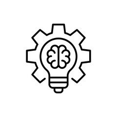 Concentration idea outline icons, minimalist vector illustration ,simple transparent graphic element .Isolated on white background