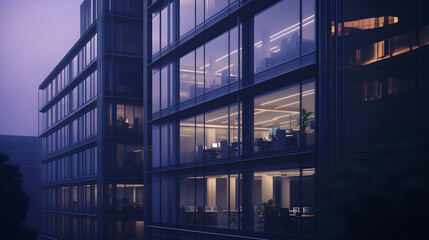 Fototapeta premium Sustainable Office Lighting: Energy-efficient Design with Automatic Light Control