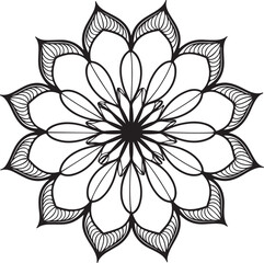 Minimalist Mandala Line Art in Vector Style