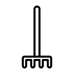 Rake Vector Line Icon Design