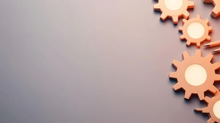 Digital Transformation Driving Business Modernization and Growth, Gears arranged on a smooth surface, symbolizing engineering and teamwork concepts.