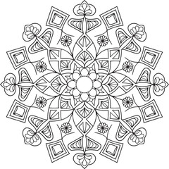 flower and kite design mandala art work