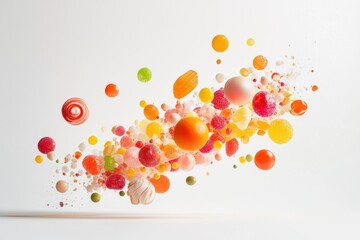 Colorful Candies Exploding In A Sweet Delightful Burst