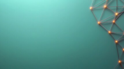 Digital Transformation Driving Business Modernization and Growth, Abstract teal background with a geometric network structure and glowing nodes on the side.