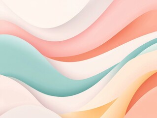 Obraz premium Abstract Pastel Wave Background Design. Soft Hues and Fluid Curves. Abstract Pastel Background. Pastel Illustration.