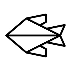 Fish Origami Vector Line Icon Design