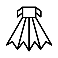 Dress Origami Vector Line Icon Design