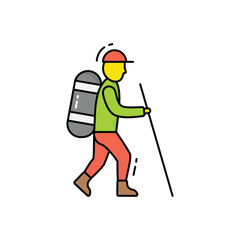 Hiking vector icon