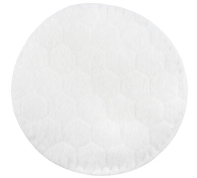 Cotton pad isolated on a transparent background. Top view.