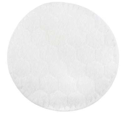 Cotton pad isolated on a transparent background. Top view.