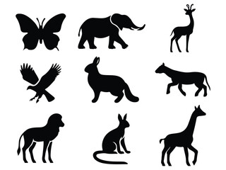set of animals silhouettes