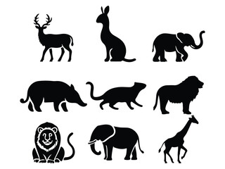 set of animals silhouettes