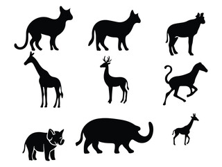 set of animals silhouettes