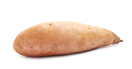 Fresh raw sweet potato isolated on white