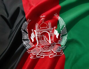 Waving flag of Afghanistan in white background. Afghanistan flag for independence day. 
