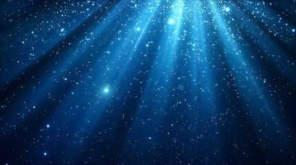 Blue light rays on a dark blue background with a carbon fiber pattern, wave, lights