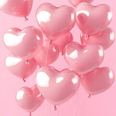 ピンクのハートの風船の背景