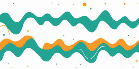 Colorful wavy shapes and geometric decorations create a modern and vibrant abstract background, perfect for banner designs and other graphic projects