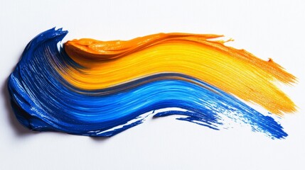 Abstract Swirl of Blue and Orange Paint