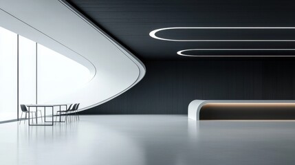 Obraz premium Sleek aesthetics transforming collaboration in modern office design