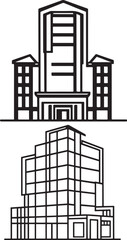 Obraz premium Modern skyscraper Illustration of building vector icon set