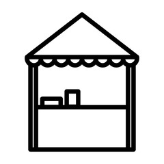 Snack Booth Vector Line Icon Design