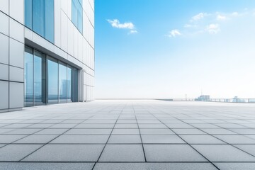 Fototapeta premium A modern minimalist villa with large glass windows and clean white geometric architecture