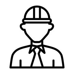 Engineer Vector Line Icon Design