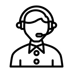 Telemarketer Vector Line Icon Design