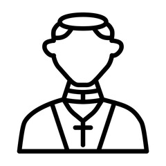 Preist Vector Line Icon Design