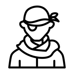 Pirate Vector Line Icon Design
