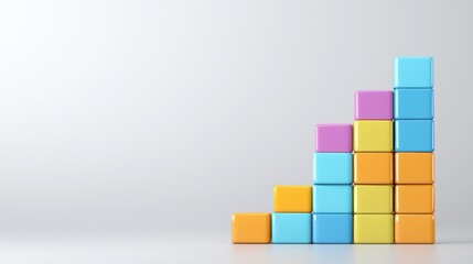 Colorful Blocks Staircase Growth Chart