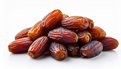 Pile of tasty dry dates isolated on white background