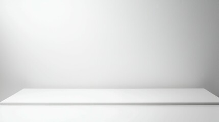 A clean, minimalist display shelf against a plain wall, ideal for showcasing products.