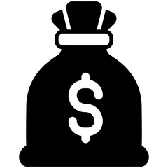 money bag Black Fill Icon