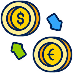 exchange money Filled Line Icon