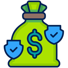 money shield Filled Line Icon