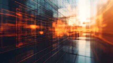 Abstract futuristic city tech background.