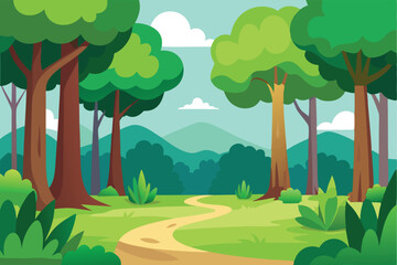 landscape with forest vector illustration