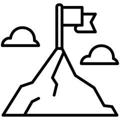 mountain flag Line Icon
